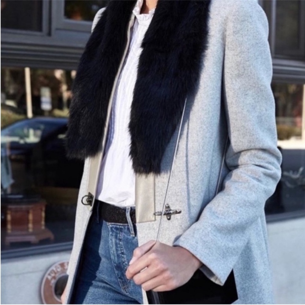 UNREAL FUR Black Faux Fur Stole Scarf